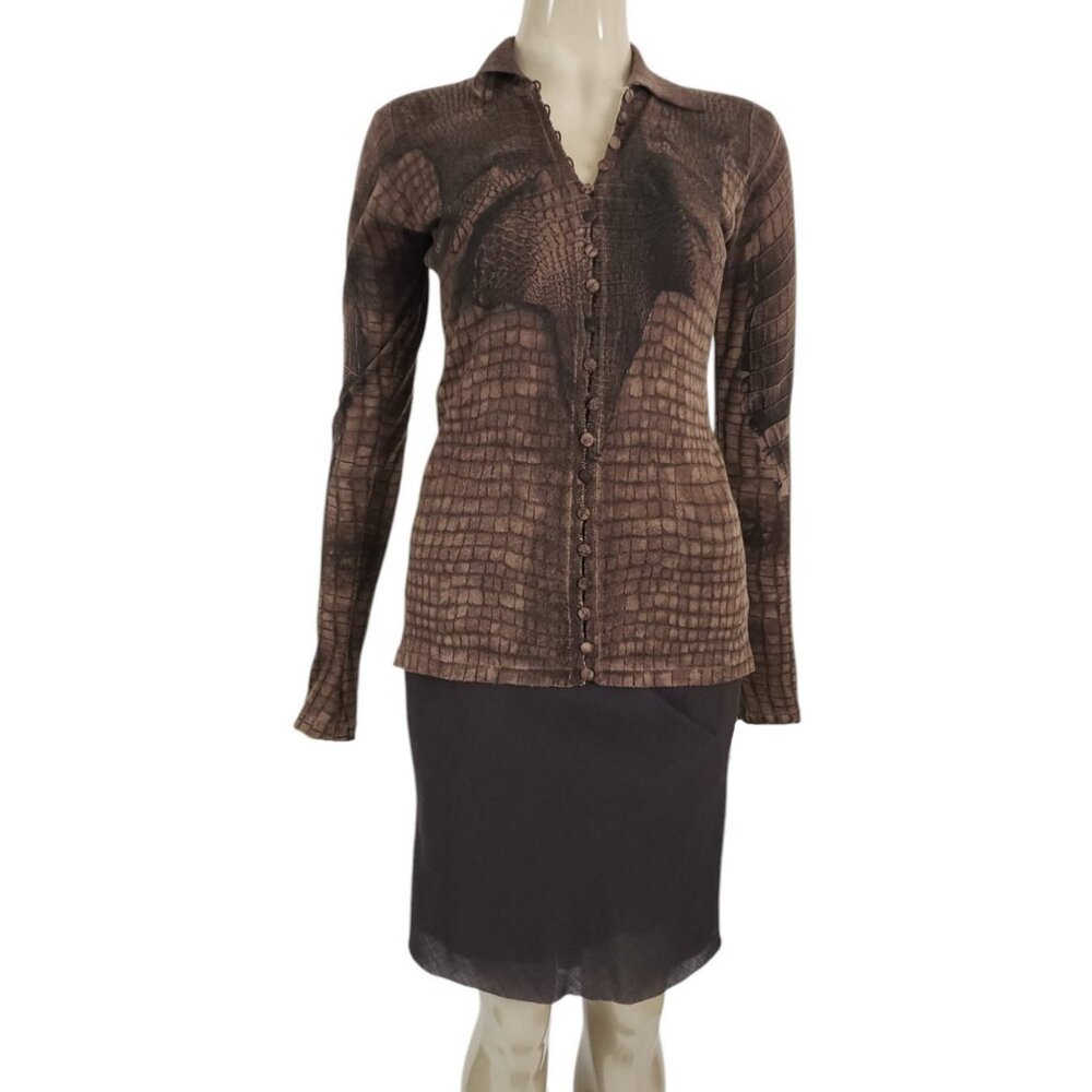 Vintage John Galliano Python Printed Cashmere Blo… - image 1